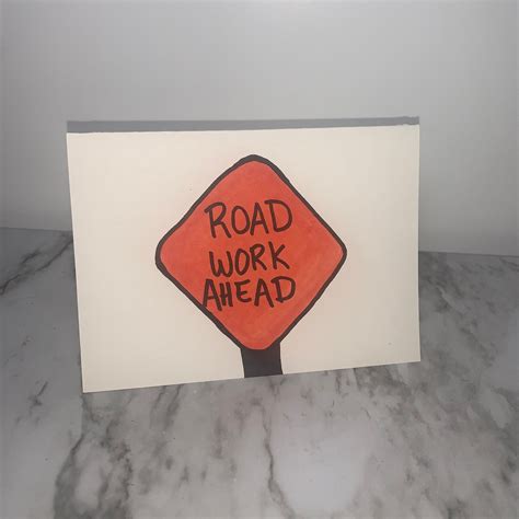 Road Work Ahead Vine Card | Etsy