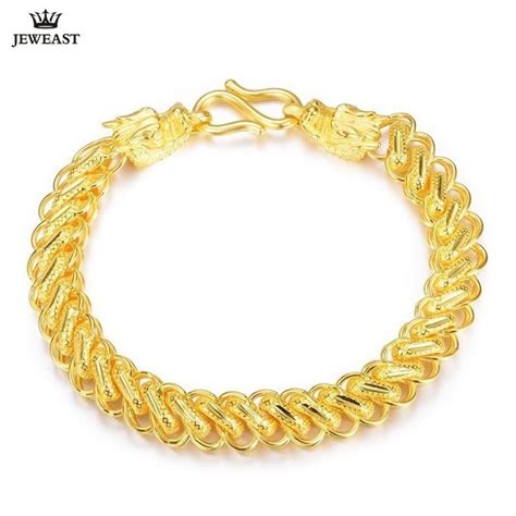 24K Pure Gold Bracelet Real 999 Solid Gold Bangle Generous Rich Men's Faucet Trendy Classic Fine ...