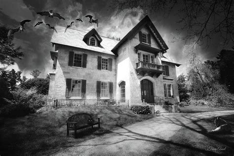 Spooky Mansion in Black and White Photograph by Trina Ansel - Fine Art ...