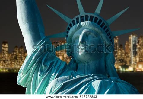 Statue Liberty Night View Light Building Stock Photo 515726863 ...