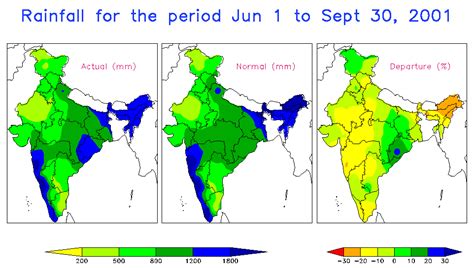 2001 Monsoon Cumulated Seasonal Rainfall Patterns