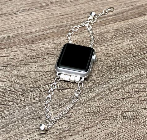 Sterling Silver Apple Watch Band 38mm 40mm 42mm 44mm 925 Silver Chain Bracelet Apple Watch ...