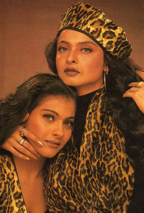 Kajol and Rekha | Vintage bollywood, Rekha actress, 90s bollywood aesthetic