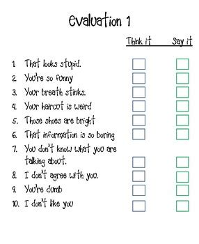 Think It V's Say It Evaluation Activity by The Speech Cupboard | TPT