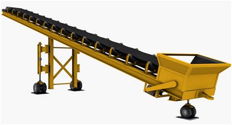 Mobile Belt Conveyor 3D Model $79 - .obj .3ds .fbx .max - Free3D