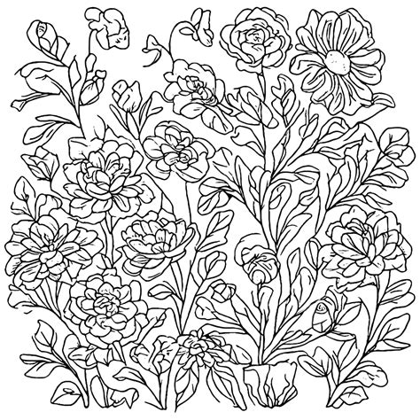 Vibrant And Engaging Floral Patterns Perfect Line Art Illustration ...