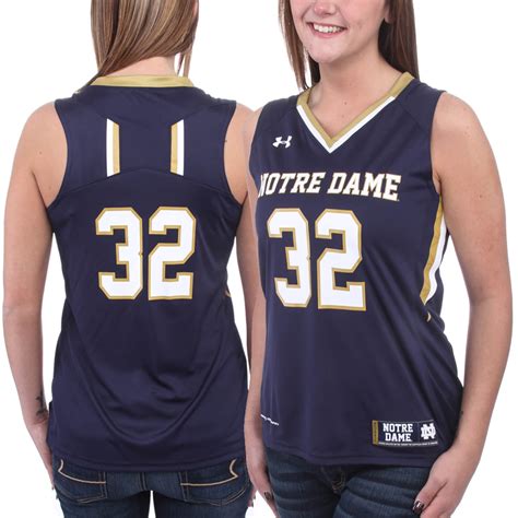 Under Armour No. 32 Notre Dame Fighting Irish Women's Navy Blue Replica ...