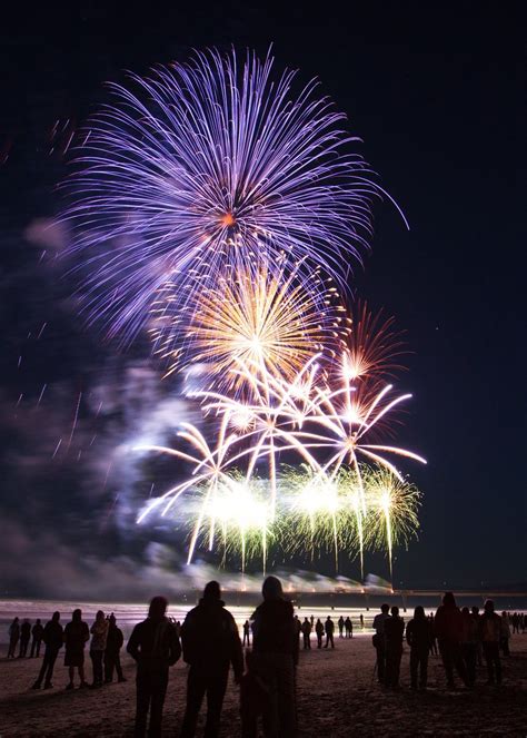 Fireworks at the New Brighton Pier Christchurch City, New Zealand New ...