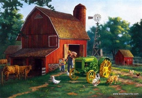 Pin on Summer | Farm paintings, Farm art, Farm pictures