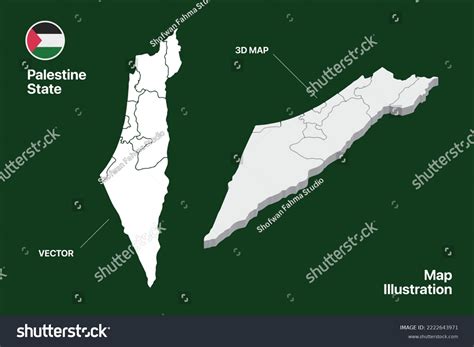 State Palestine Vector Illustration 3d Illustration Stock Vector (Royalty Free) 2222643971 ...