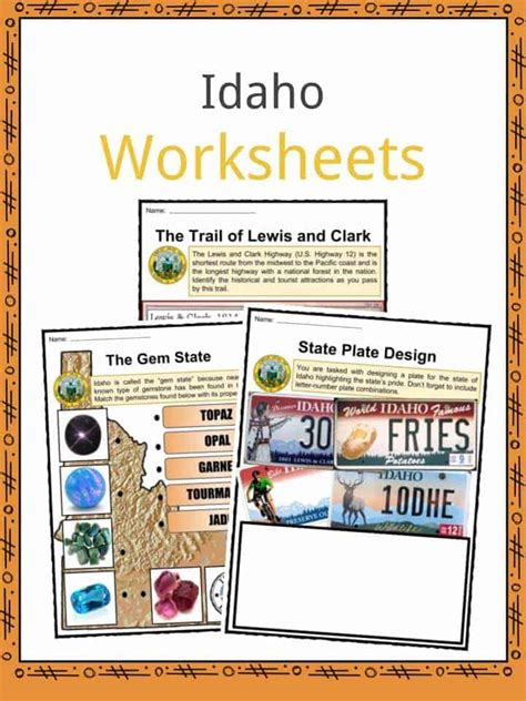 Idaho Facts, Worksheets & State Historic Information For Kids