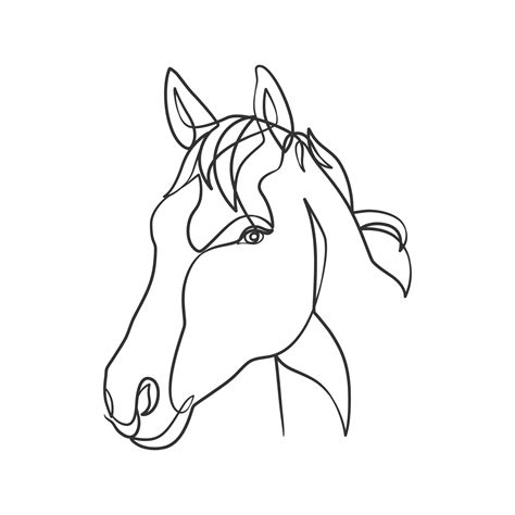 Continuous line drawing of horse head 6297485 Vector Art at Vecteezy