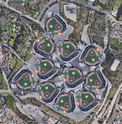 The size of Dodger Stadium parking lot. It fits 10... - Maps on the Web