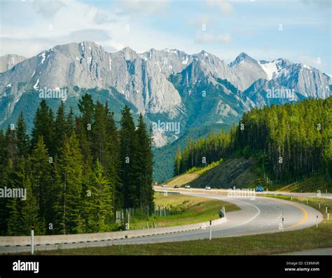 The Trans Canada Highway 1 in Banff National Park Alberta Canada Stock Photo - Alamy