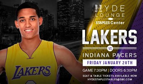 Lakers vs. Indiana Pacers Tickets at Hyde STAPLES in Los Angeles by ...