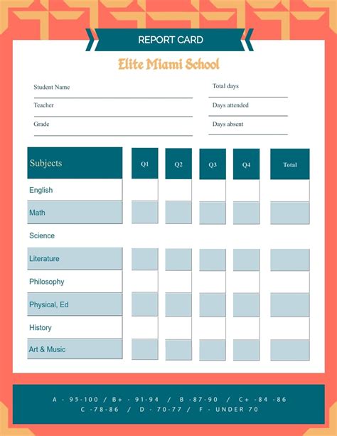 School Report Card Template | Visme