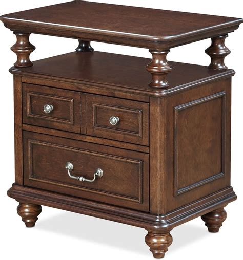 Charleston Shelf Nightstand - Tobacco | Value City Furniture