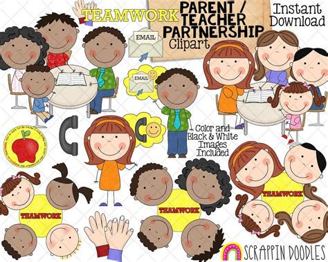 Parent / Teacher Partnership Clipart Meet the Teacher Parents Meeting Teachers Commercial Use ...