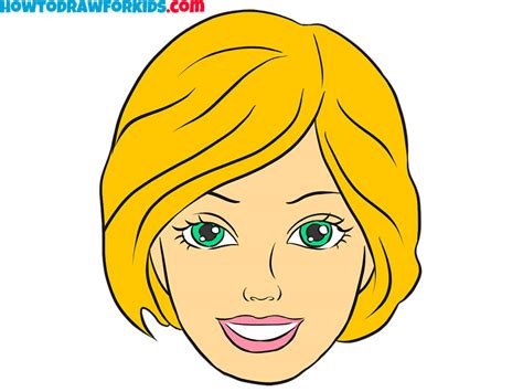 How to Draw Barbie's Face - Easy Drawing Tutorial For Kids