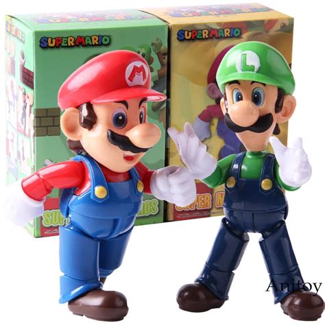 Super Mario Bros Action Figures Mario Luigi Toys PVC Collectible Model Toy-in Action & Toy ...