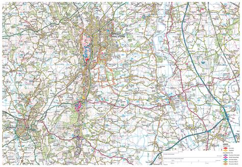 Malvern Walks Map Including 4 Circular Walks - The Little Map Company