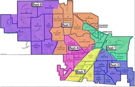 Roseville CA Police Department map of Police Beats | Police beat, The ...