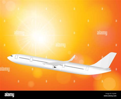 Airplane flying in the sky. Vector illustration Stock Vector Image & Art - Alamy