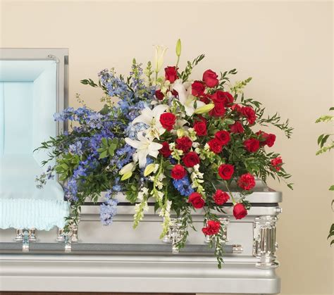 Patriotic Casket Spray- Stadium Flowers