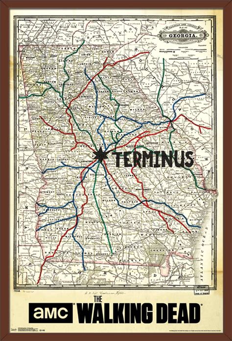 The Walking Dead - Terminus Map Poster - Walmart.com - Walmart.com