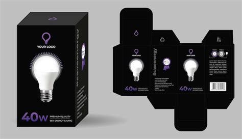 Premium Vector | LED Bulb Box Packaging Design Electronic product packaging design 3D box mockup ...