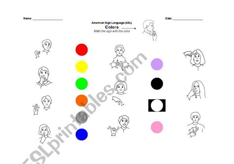 Printable Asl Colors