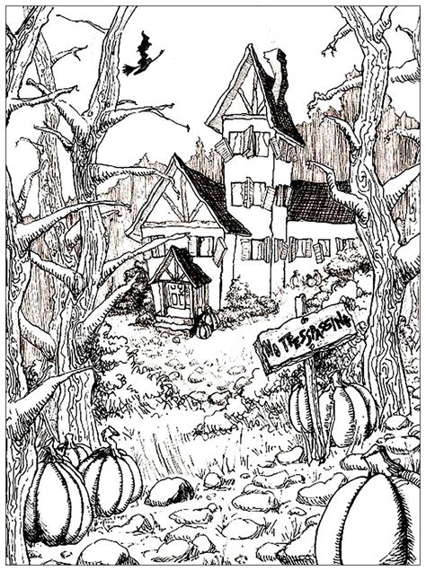 Haunted House Printable Coloring Pages