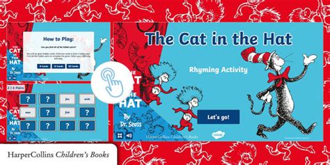 FREE! - ‘The Cat in the Hat’ Interactive Pairs Game