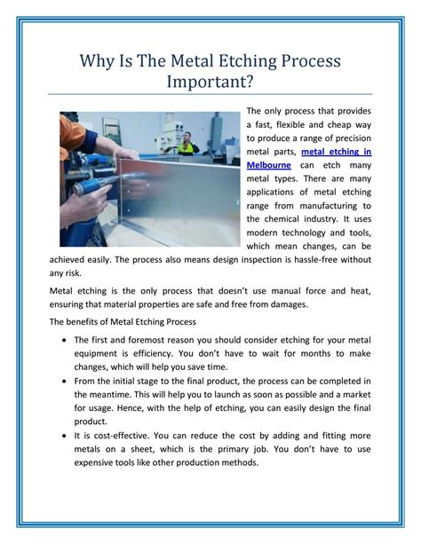 Why Is The Metal Etching Process Important? by ...