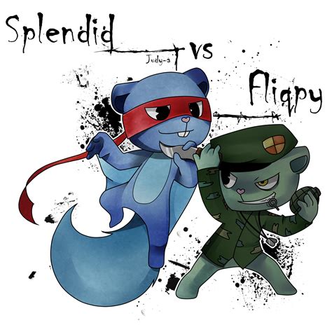 3 HTF - Splendid vs Flippy by Judy-a.deviantart.com on @deviantART Happy Tree Friends Flippy ...