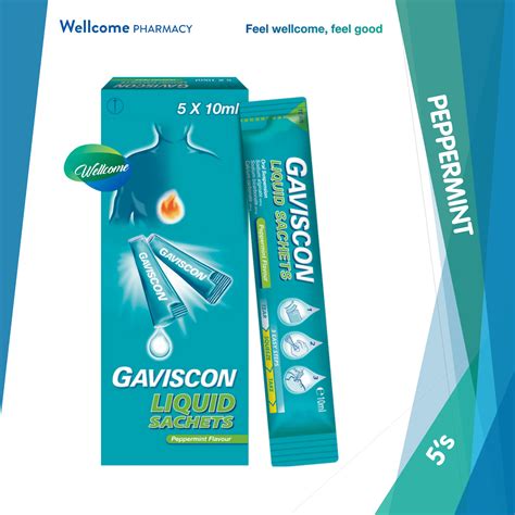 Gaviscon Peppermint 10ml Liquid Sachets - 5's – Wellcome Pharmacy