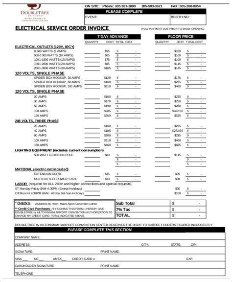 Electrical Invoice Template - 7+ Free Word, PDF Format Download | Free ...