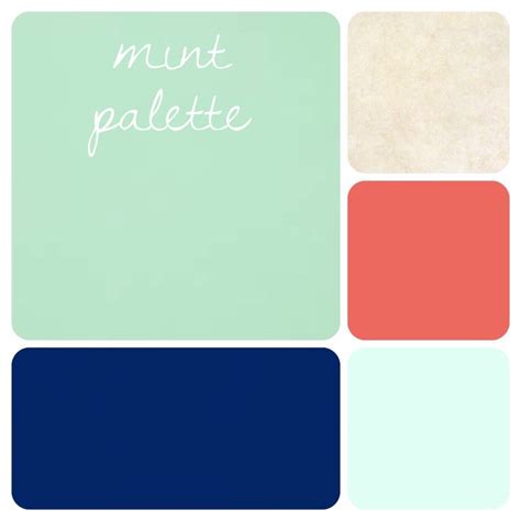 four squares with the words munt palette written on them in white and blue