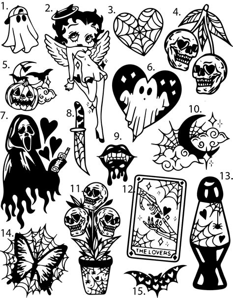 Pre made ready to use spooky halloween witch scary flash tattoo ...