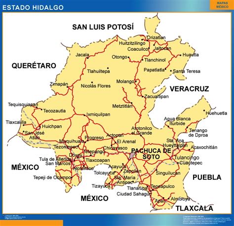 Hidalgo Mapa : Hidalgo Mapa gratuito, mapa mudo gratuito, mapa en ...