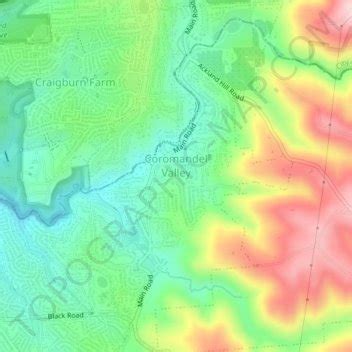 Coromandel Valley topographic map, elevation, relief