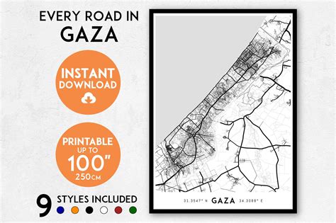 Gaza Map Print Printable Gaza Strip Map Art Gaza Print - Etsy Singapore