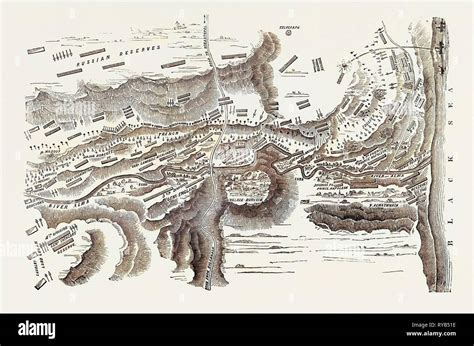 The Crimean War: Plan of the Battle of the Alma 1854 Stock Photo - Alamy