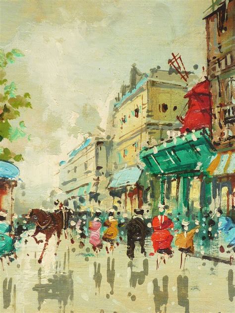 Small Paris street scene impressionist painting in style Antonio SOLD ...