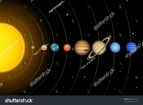 Sistema Vector Solar con planetas, diagrama: vector de stock (libre de ...