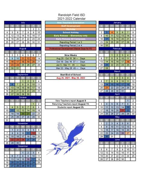 Randolph Field Independent School District Calendar 2021-2022