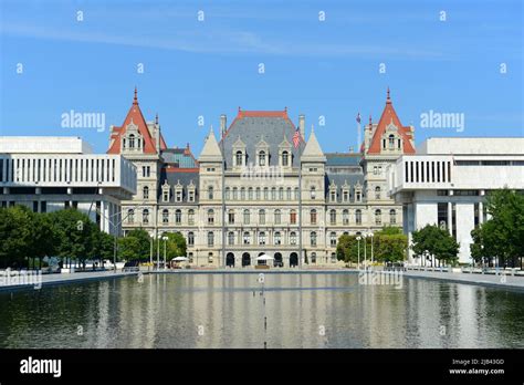 New York State Capitol building in downtown Albany, New York NY, USA. This building was built ...