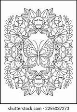 Magical Butterflies Adult Coloring Pages Stock Vector Royalty Free  sketch template