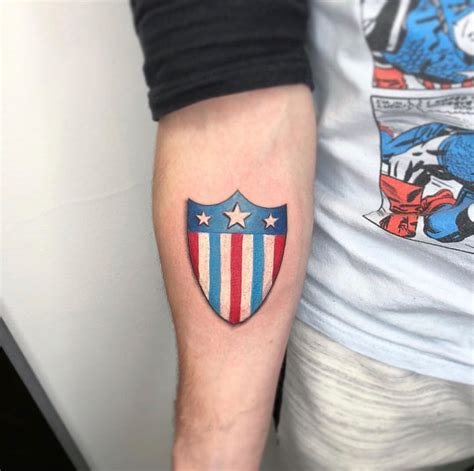 Captain America Shield Hon Tattoo | Captain america tattoo, Tattoos ...