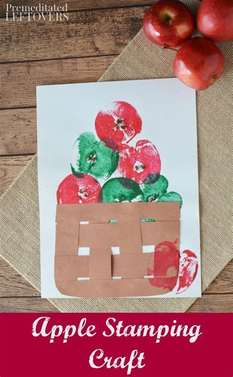 Apple Stamping Craft | Toddler crafts, September crafts, Craft projects ...